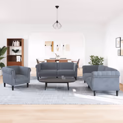 VidaXL 3209210 Ensemble de meubles de salle à manger Gris
