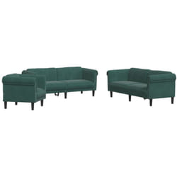 Vidaxl - Ensemble de canapés 3 pcs vert foncé velours