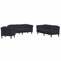 VidaXL 3209214, Noir, mousse, Polyester, Polywood, Bois, 3 siège(s), 2,03 m, 77 cm