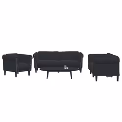 VidaXL 3209214 Ensemble de meubles de salle à manger Noir