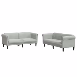 VidaXL 3209219, Gris, mousse, Polyester, Polywood, Bois, 3 siège(s), 2,03 m, 77 cm
