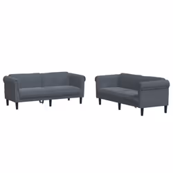 VidaXL 3209220, Gris, mousse, Polyester, Polywood, Bois, 3 siège(s), 2,03 m, 77 cm