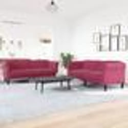 vidaXL Ensemble de canapés 2 pcs rouge bordeaux velours