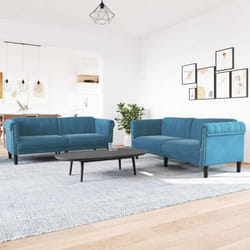 vidaXL Ensemble de canapés 2 pcs bleu velours