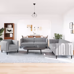 VidaXL 3209229 Ensemble de meubles de salle à manger Gris