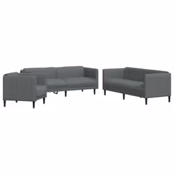 VidaXL 3209230, Gris, mousse, Polyester, Polywood, Bois, 3 siège(s), 193 cm, 76,5 cm