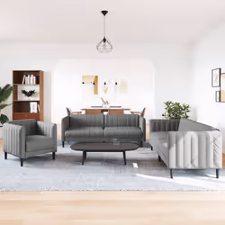 VidaXL 3209230 Ensemble de meubles de salle à manger Gris