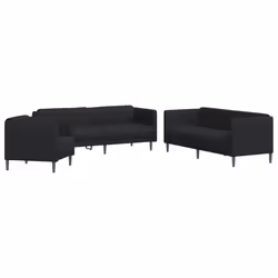 VidaXL 3209231, Noir, mousse, Polyester, Polywood, Bois, 3 siège(s), 193 cm, 76,5 cm