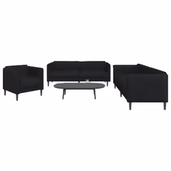 VidaXL 3209231 Ensemble de meubles de salle à manger Noir