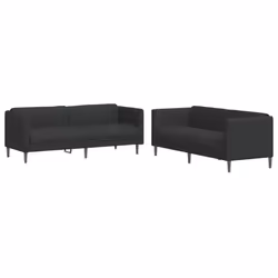 VidaXL 3209240, Noir, mousse, Polyester, Polywood, Bois, 3 siège(s), 193 cm, 76,5 cm