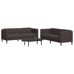 vidaXL Ensemble de canapés 2 pcs marron foncé tissu