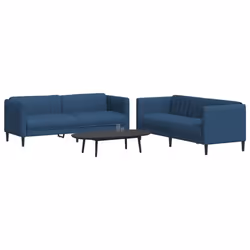 vidaXL Ensemble de canapés 2 pcs bleu tissu