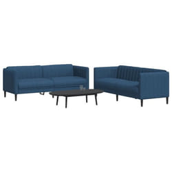 vidaXL Ensemble de canapés 2 pcs bleu tissu