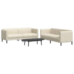 vidaXL Ensemble de canapés 2 pcs - Tissu crème