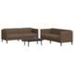 vidaXL Ensemble de canapés 2 pcs marron tissu