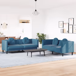 VidaXL 3209255 Ensemble de meubles de salle à manger Bleu
