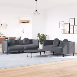 VidaXL 3209258 Ensemble de meubles de salle à manger Gris