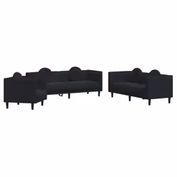 VidaXL 3209262, Noir, Polyester, Polywood, Bois, 3 siège(s), 193,5 cm, 77 cm, 70 cm