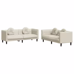 VidaXL 3209264, Crème, Polyester, Polywood, Bois, 3 siège(s), 193,5 cm, 77 cm, 70 cm