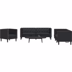Cet ensemble de canapé Chesterfield est un excellent endroit pour discuter, lire, regarder la télévision ou simplement se dét ...
