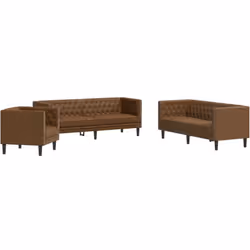 Cet ensemble de canapé Chesterfield est un excellent endroit pour discuter, lire, regarder la télévision ou simplement se dét ...