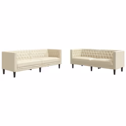 VidaXL 3209275, Crème, mousse, Simili-cuir, Polywood, Bois, 194 cm, 74,5 cm, 70,5 cm