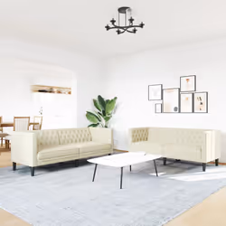 VidaXL 3209275 Ensemble de meubles de salle à manger Crème