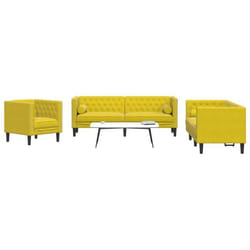 Ensemble De Canapé Chesterfield Et Traversins 3 Pcs Velours Vidaxl