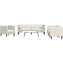 Vidaxl - Ensemble De Canapé Chesterfield Et Traversins 3pcs Velours