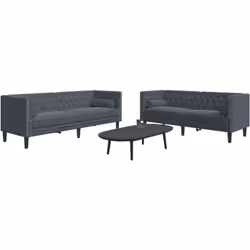 Cet ensemble de canapé Chesterfield est un excellent endroit pour discuter, lire, regarder la télévision ou simplement se dét ...