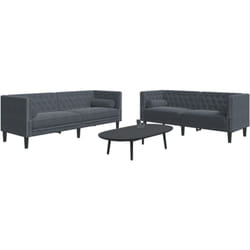 Vidaxl - Ensemble de canapé Chesterfield et traversins 2 pcs gris foncé