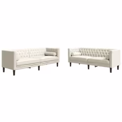 Cet ensemble de canapé Chesterfield est un excellent endroit pour discuter, lire, regarder la télévision ou simplement se dét ...