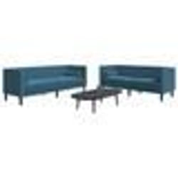vidaXL Ensemble de canapé Chesterfield et traversins 2pcs bleu velours canapé siège de canapé canapé relax canapé 3209299