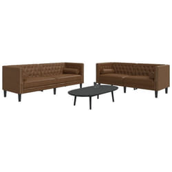 vidaXL Ensemble de canapé Chesterfield et traversins 2 pcs marron canapé siège de canapé canapé relax canapé confort 3209300