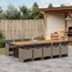vidaXL Ensemble à manger de jardin 11pcs avec coussins gris poly rotin