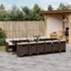 vidaXL Ensemble à manger de jardin avec coussins 13 pcs marron rotin