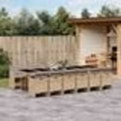 vidaXL Ensemble à manger de jardin coussins 13 pcs mélange beige rotin
