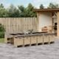 vidaXL Ensemble à manger de jardin coussins 13 pcs mélange beige rotin