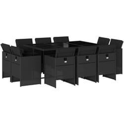 Vidaxl - Ensemble à manger de jardin 11 pcs coussins noir résine tressée