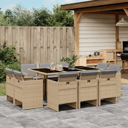 Vidaxl - Ensemble à manger de jardin et coussins 11 pcs mélange beige
