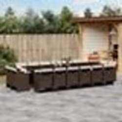vidaXL Ensemble à manger de jardin et coussins 17 pcs marron rotin