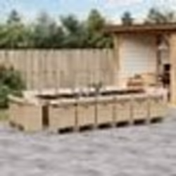 vidaXL Ensemble à manger de jardin et coussins 17 pcs beige