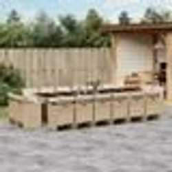 vidaXL Ensemble à manger de jardin et coussins 17 pcs beige
