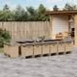 vidaXL Ensemble à manger de jardin et coussins 17 pcs mélange beige