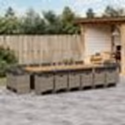vidaXL Ensemble à manger de jardin 17 pcs et coussins résine tressée