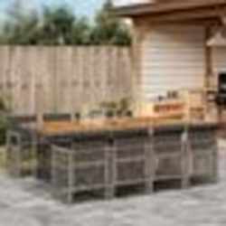 vidaXL Ensemble à manger de jardin 9 pcs coussins gris résine tressée