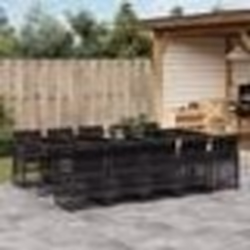vidaXL Ensemble à manger de jardin 11 pcs coussins noir résine tressée
