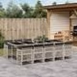 vidaXL Ensemble à manger de jardin 11pcs avec coussins gris poly rotin