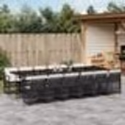 vidaXL Ensemble à manger de jardin 13 pcs coussins noir résine tressée