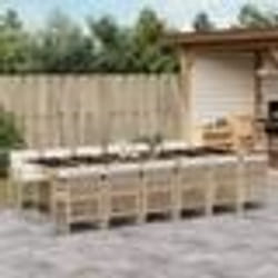 vidaXL Ensemble à manger de jardin et coussins 13 pcs beige